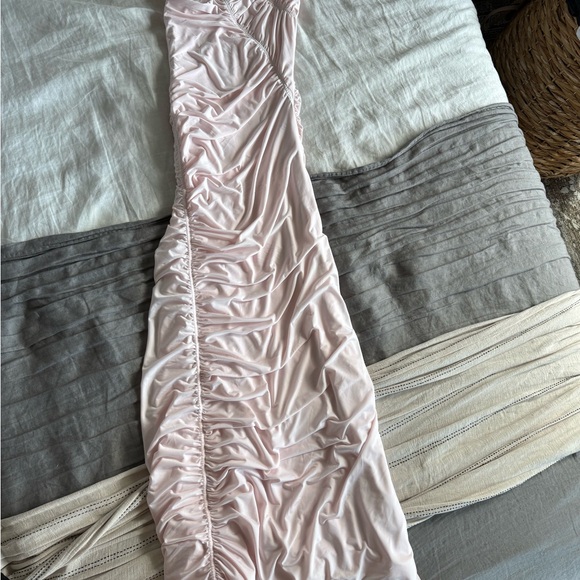 Meshki - Capri Gathered Slinky Maxi Dress - Powder Pink - Picture 4 of 6